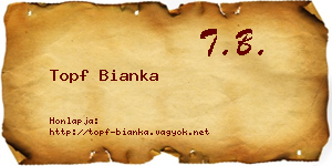 Topf Bianka névjegykártya